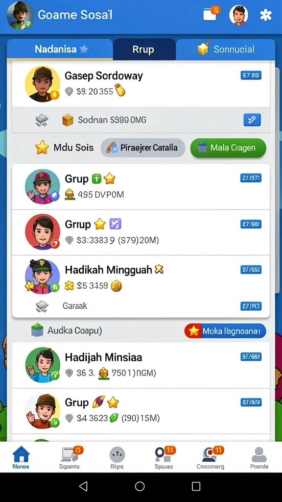 Cuplikan layar menu unduhan a777game untuk perangkat Android